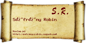 Sáfrány Robin névjegykártya
